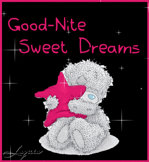 Good Night And Sweet Dreams Teddy Bear Hug GIF