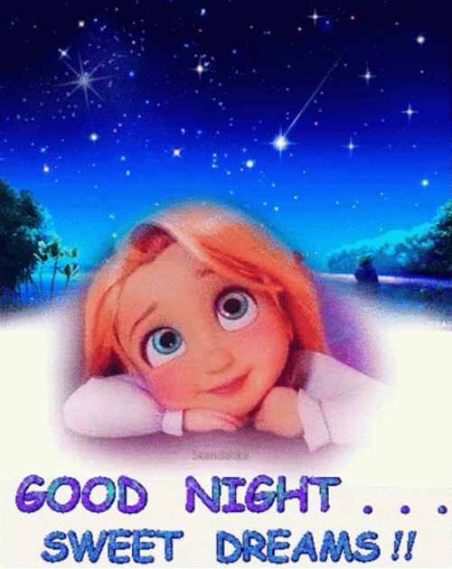 Good Night Animated Tangled Princess GIF