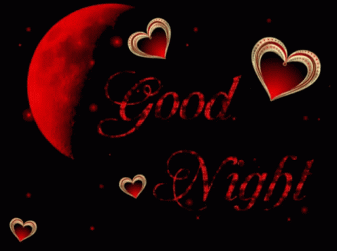 Good Night Animated Valentine Hearts GIF 