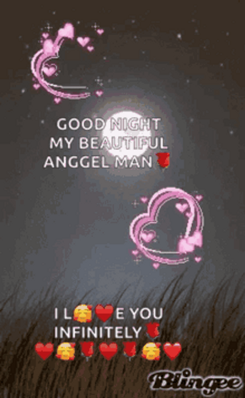 Good Night Beautiful Hearts And Night Sky GIF