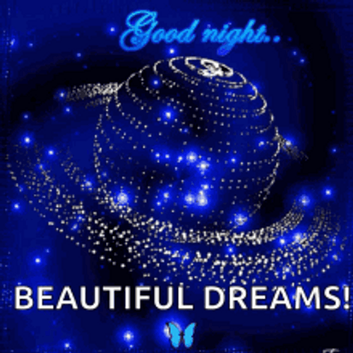 Good Night Beautiful Sphere And Blue Lights GIF