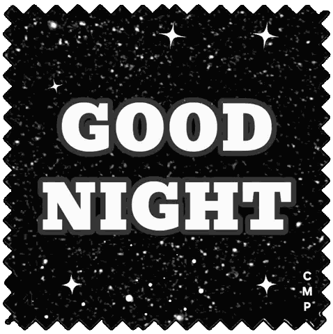 Good Night Black and White Sticker