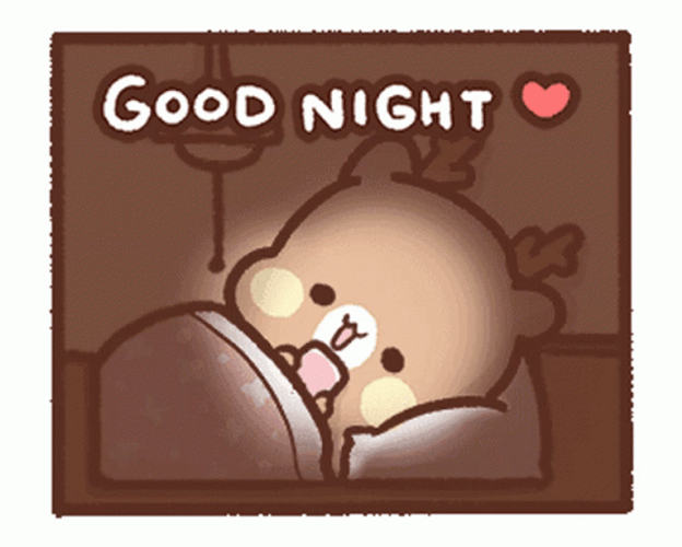 Good Night Cute Bear Laughing Phone Bed GIF