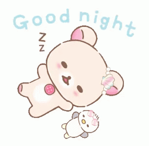 Good Night Cute Bears Sleeping Lying Down GIF
