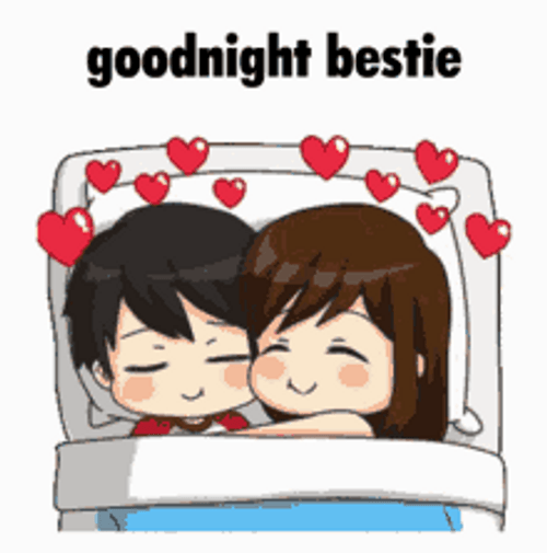 Good Night Cute Bestfriend Couple Roll Bed GIF