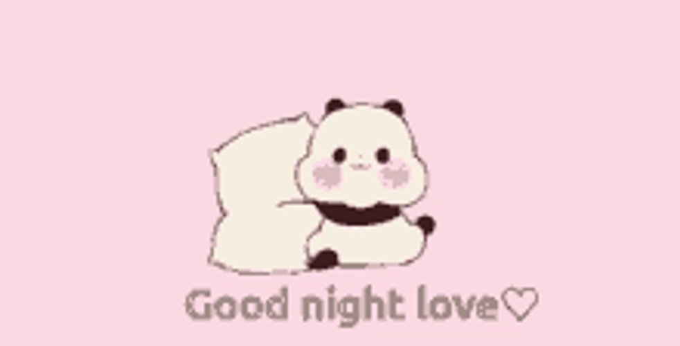 Good Night Cute Panda Love Wave GIF