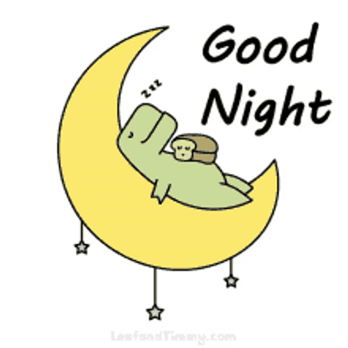 Good Night Cute Sleeping Dino Moon GIF