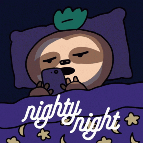 Good Night Cute Sleepy Sloth Phone GIF