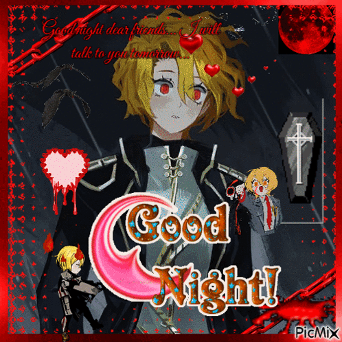 Good Night Dear Friends Talk Tomorrow Picmix