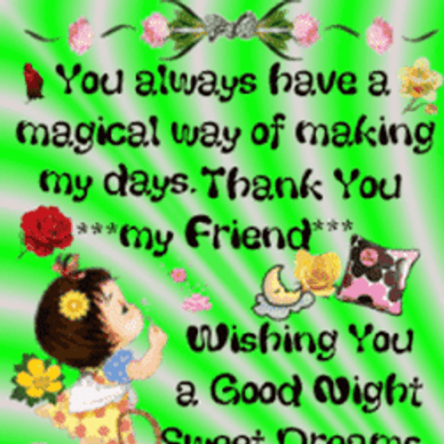Good Night Friend Digital Text Message GIF