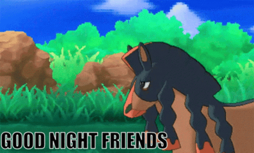Good Night Friends Moving Stallion Computer Generated Animation GIF