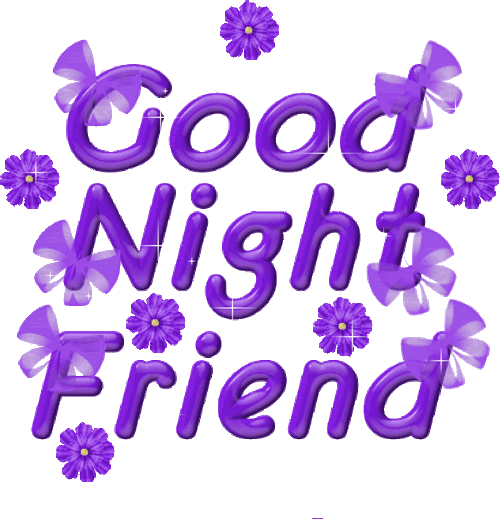 Good Night Friends Shimmering Blue Letters Digital Design GIF