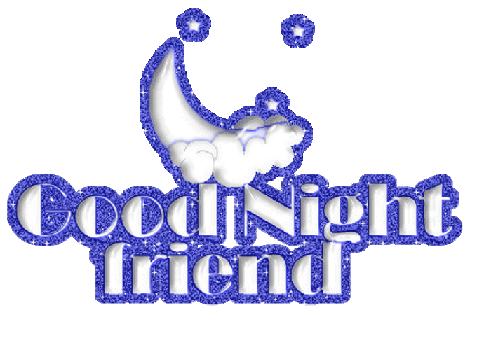 Good Night Friends Shimmering Letters Digital Art GIF
