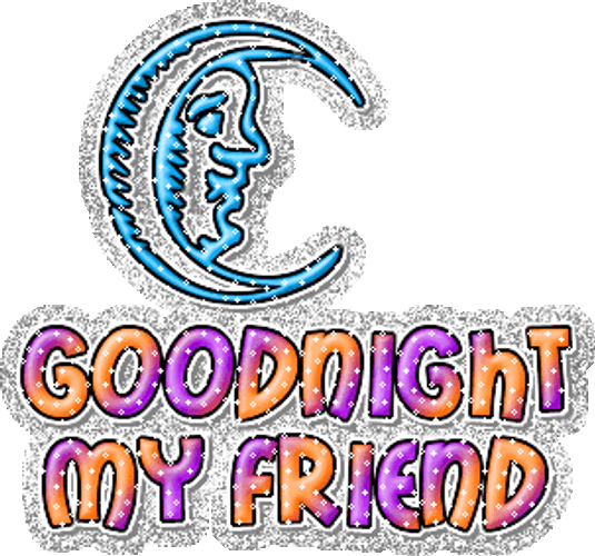 Good Night Friends Shiny Colorful Graphic Creation GIF