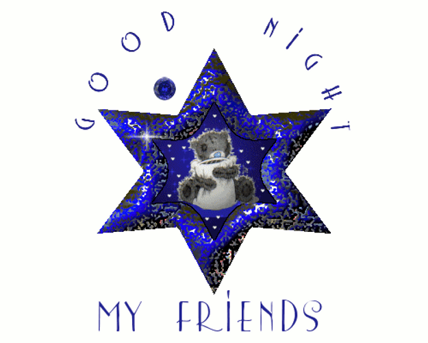 Good Night Friends Sparkling Star Visual Art GIF