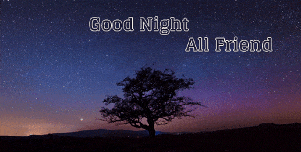Good Night Friends Starry Night Sky Background GIF