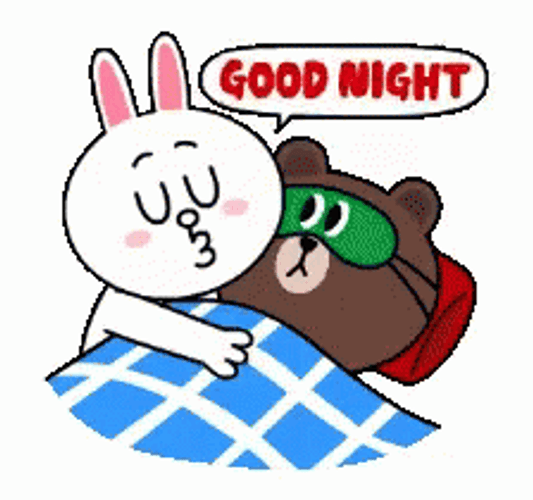 Good Night Funny Bunny Kiss GIF