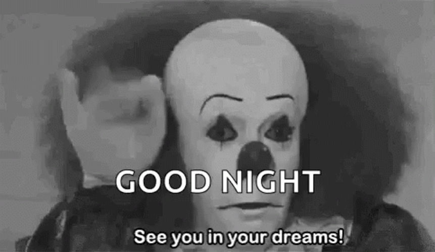 Good Night Funny Creepy Clown GIF