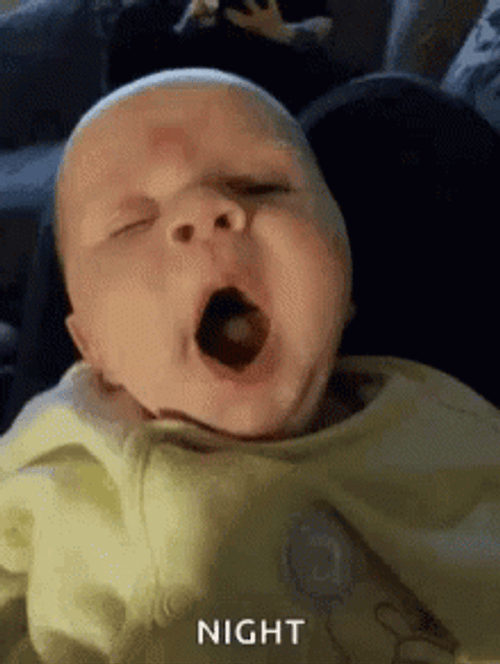 Good Night Funny Yawning Baby GIF