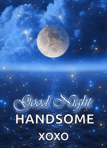 Good Night Handsome Xoxo Card Full Moon GIF