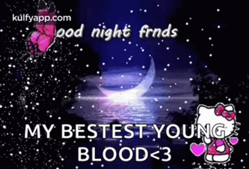 Good Night Hello Kitty and Butterfly
