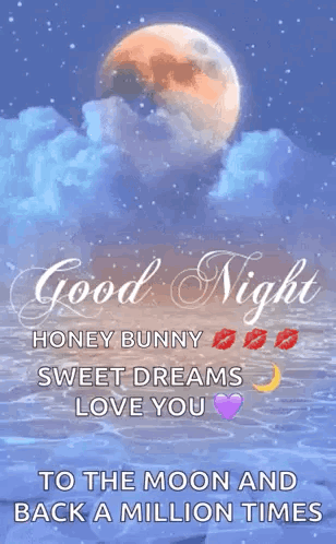 Good Night Honey Bunny Sweet Dreams Love You to the Moon and Back