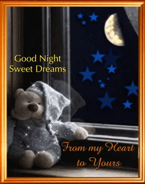 Good Night I Love You Bears Stars Moon GIF