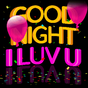 Good Night I Love You Sign with Pink Balloons