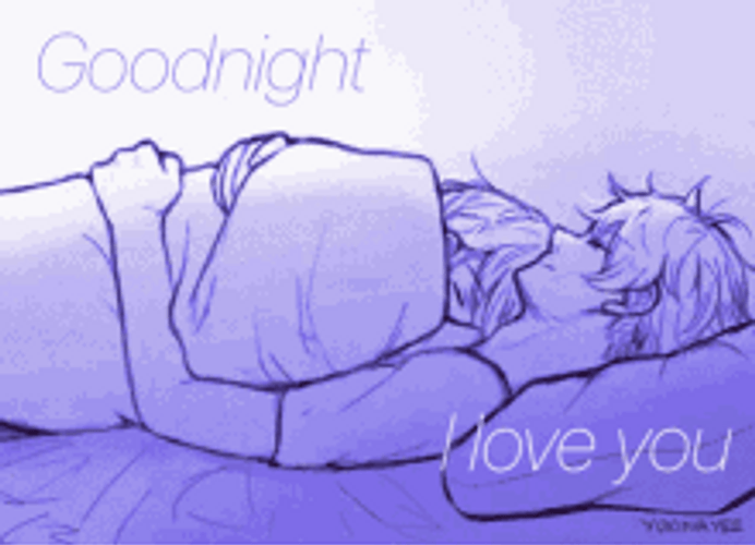Good Night I Love You Sleep Hug Couple GIF 