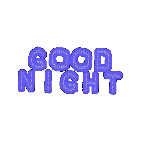 Good Night in Blue Letters