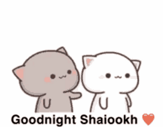 Good Night Kiss Goma And Peach Cat GIF