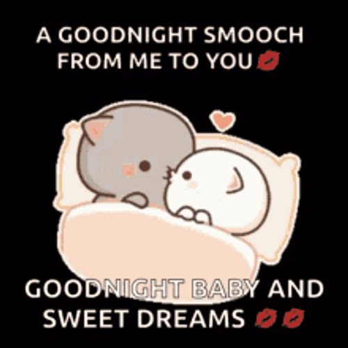Good Night Kiss Smooch & Sweet Dreams GIF