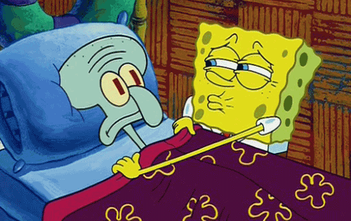Good Night Kiss Spongebob Squidward GIF
