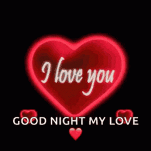 Good Night Love You Animated Beating Heart GIF
