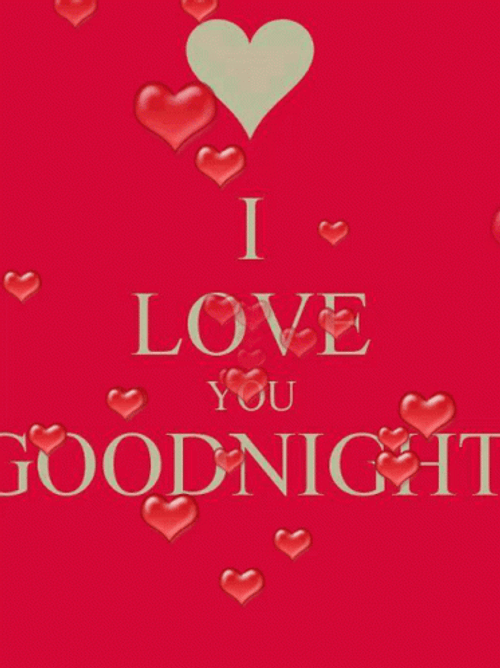 Good Night Love You Flying Hearts Greeting GIF