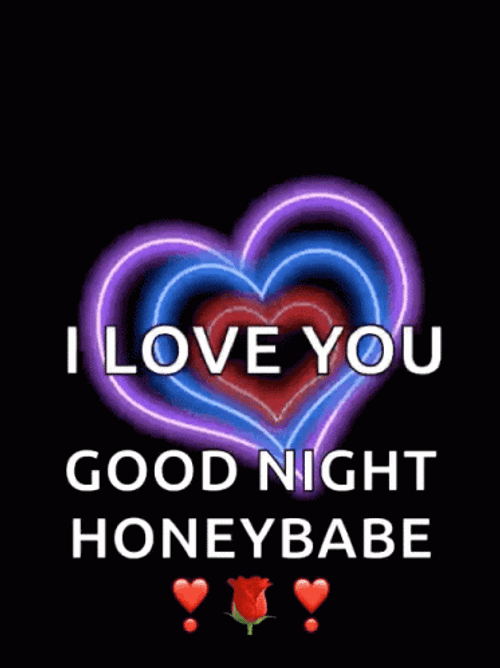 Good Night Love You Rainbow Hearts Greeting GIF