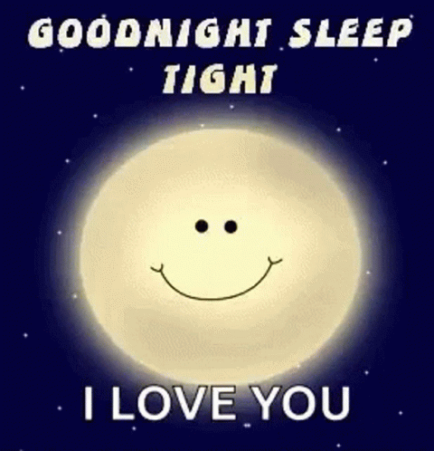 Good Night Love You Smiling Full Moon Wink GIF