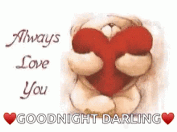 Good Night Love You Sweet Bear Hug Heart GIF
