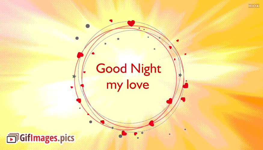 Good Night My Love Heart Circle GIF