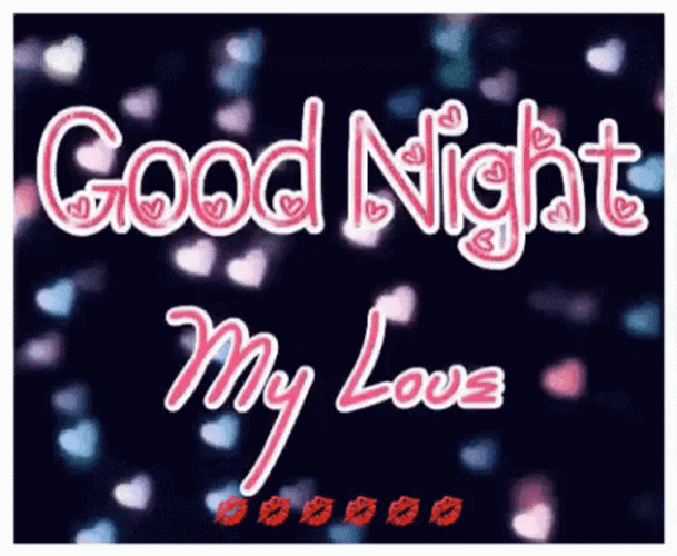Good Night My Love Sparkling Text GIF