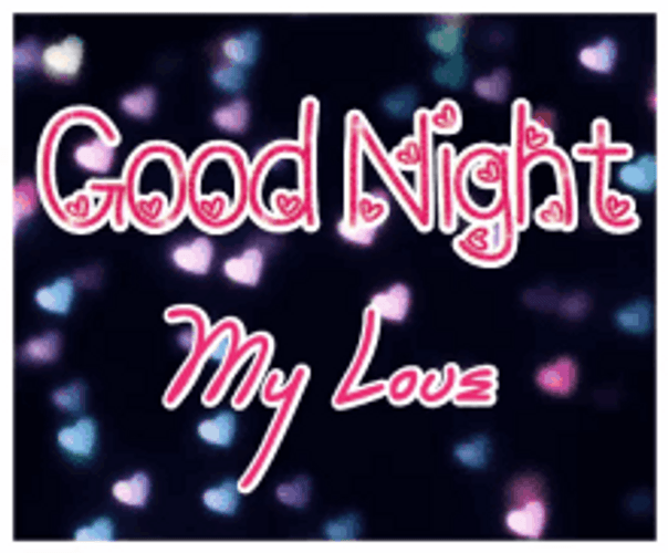 Good Night My Love With Hearts GIF