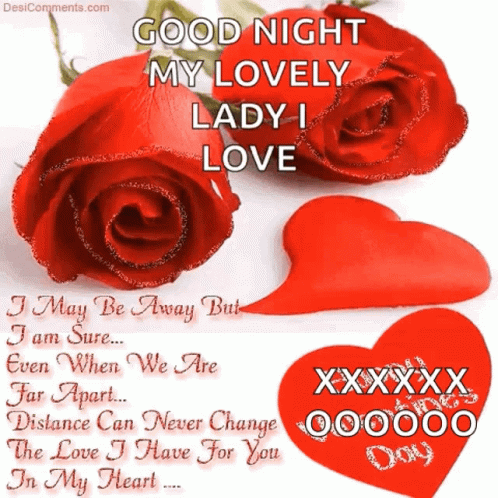 Good Night My Lovely Lady I Love I May Be Away But I Am Sure Even When We Are Our Apart Distance Can Never Change GIF
