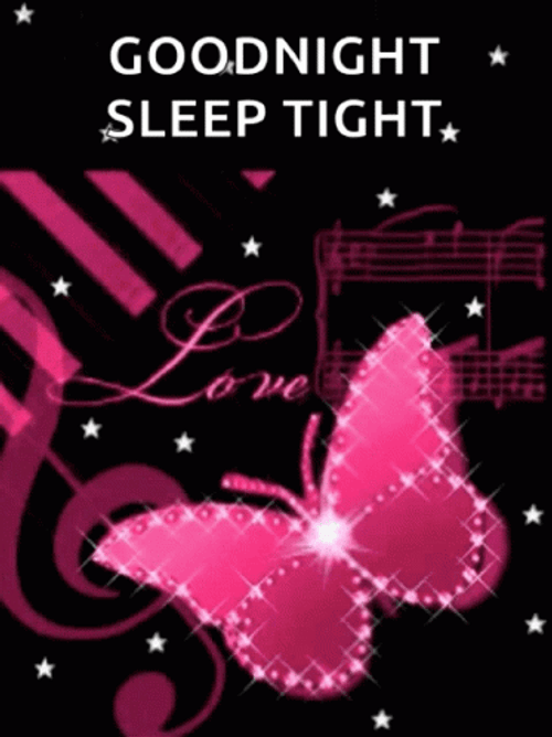 Good Night Pink Butterfly GIF | GIFDB.com