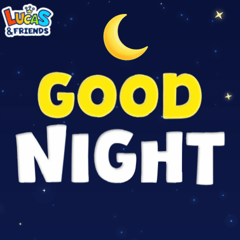 Good Night Poster with Moon and Stars