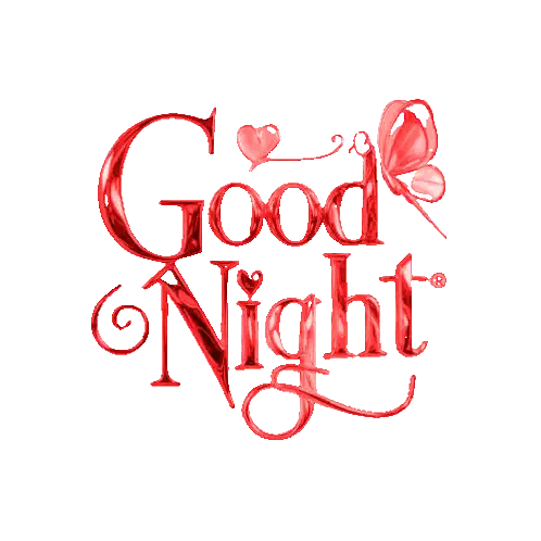 Good Night Sign With Butterfly Heart