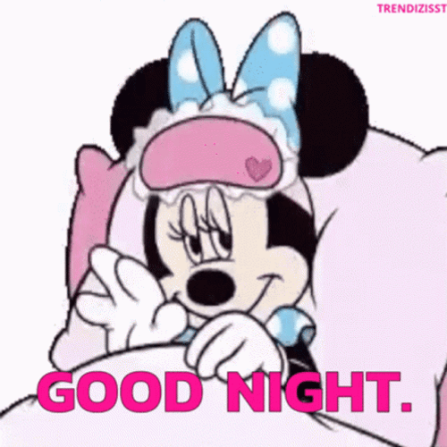 Good Night Sleep Tight Minnie Mouse Eye Mask GIF | GIFDB.com