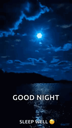 Good Night Sleep Well Greeting Lake at Night