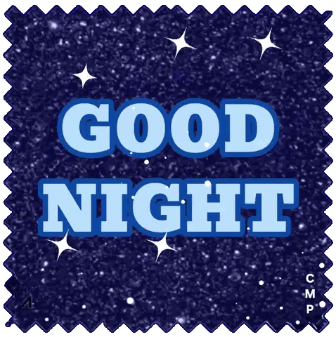 Good Night Sticker on Blue