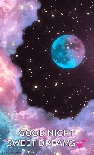Good Night Sweet Dreams Blue Moon Night Sky