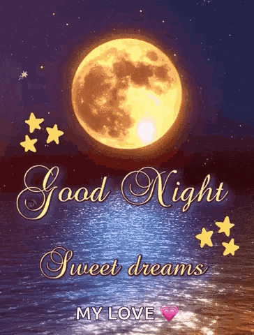 Good Night Sweet Dreams Full Moon Card